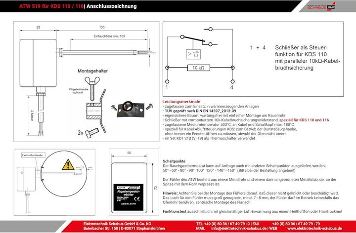 Actual product image Schabus Exhaust gas temperature monitor 40°