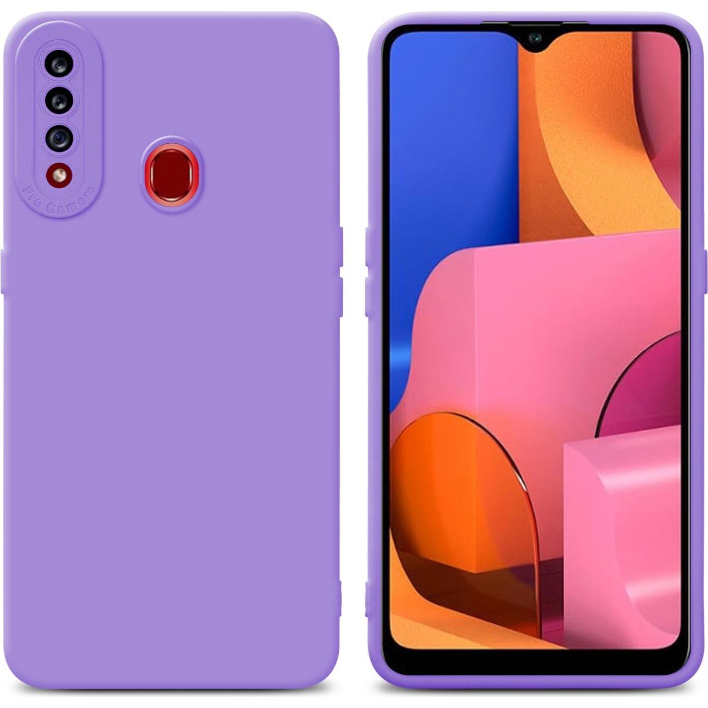 Cadorabo Hülle für Samsung Galaxy A20s im TPU Fluid LM162 Style (Samsung Galaxy A20s), Smartphone Hülle, Violett