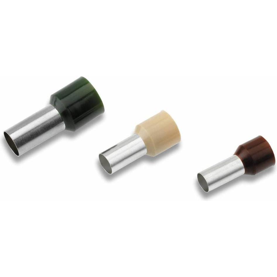 Cimco, Kabelverbindung, Aderendhülse 10 mm² 12 mm Teilisoliert Braun 18 1014 100 St.
