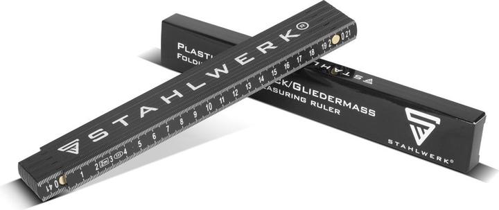 Produktbild Stahlwerk Zollstock 3er Set 1 | 2 | 3 Meter präziser Kunststoff-Gliedermassstab (3 m)