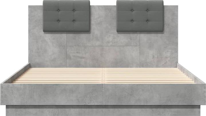 Produktbild vidaXL Bettgestell mit Kopfteil und LED-Leuchten (150 x 200 cm)