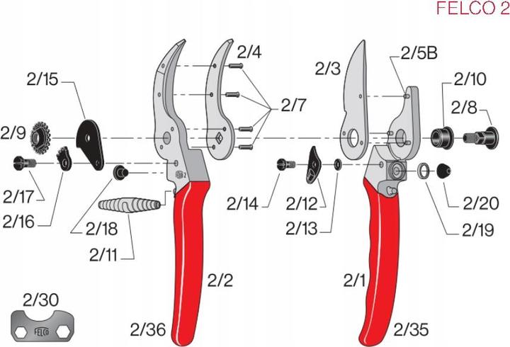 Produktbild Felco 2/3-1 Ersatzteilsatz Klinge/Werkzeug/Feder für 2-4-11-400