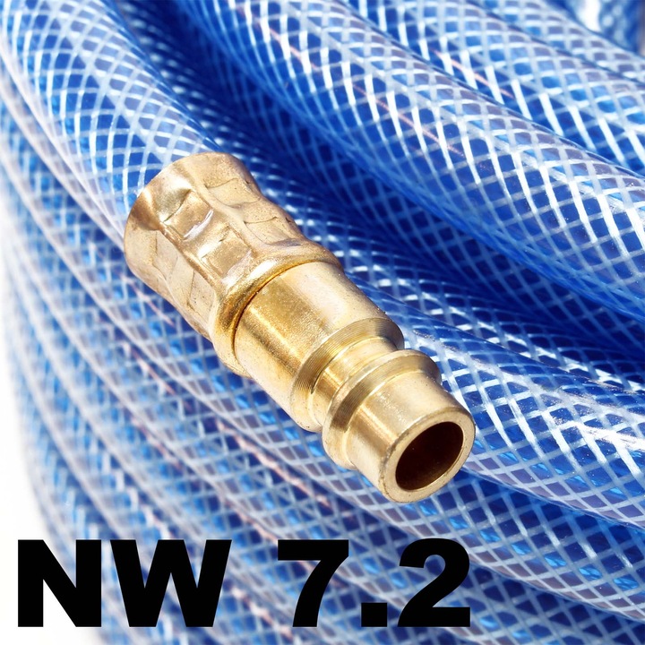 Actual product image Wiltec Compressed air hose, 20m length with quick coupling, compressor hose braided hose