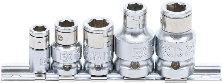 Actual product image BGS Bit Adaptor Set with Retaining Ball 6.3 mm (1/4") / 10 mm (3/8") / 12.5 mm (1/2") Drive 5 pcs. (6.3 mm, 10 mm, 12.5 mm)