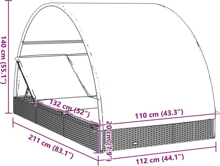 Immagine prodotto vidaXL Sonnenliege (112 cm)