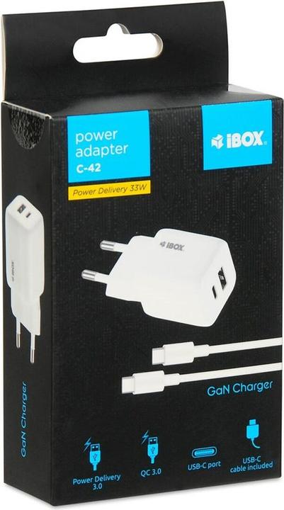Actual product image iBox C-42 GaN PD33W mains charger white (33 W, 1 portion)