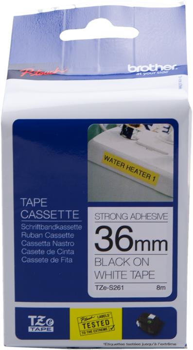 Actual product image Brother Tze-S261 (3.60 cm, Black, White)