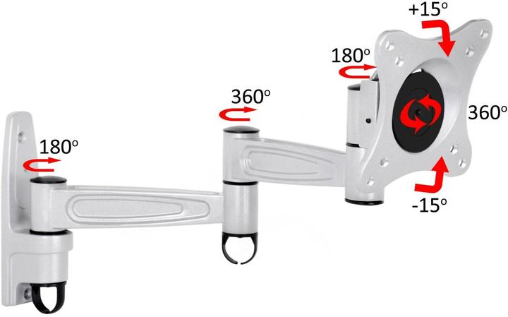 Image du produit Multibrackets M VESA bras flexible 360 III Argent 75 100 200 (Mur, 32", 15 kg)