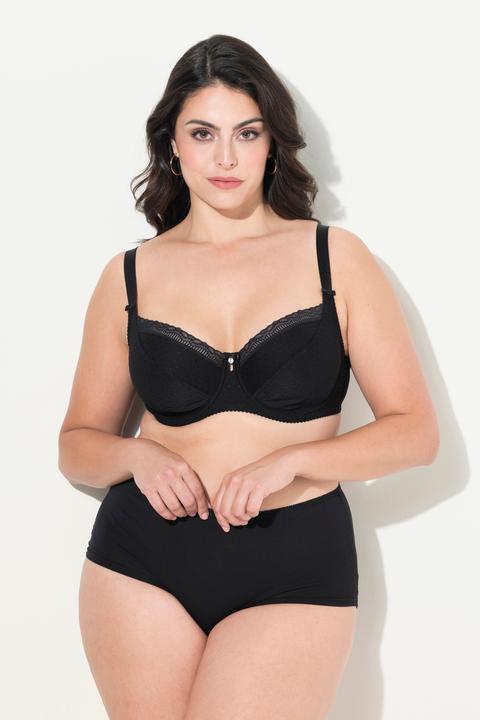 Produktbild Ulla Popken Bügel-BH, Jacquard, Spitzenkante, Cup C - G (100 F)