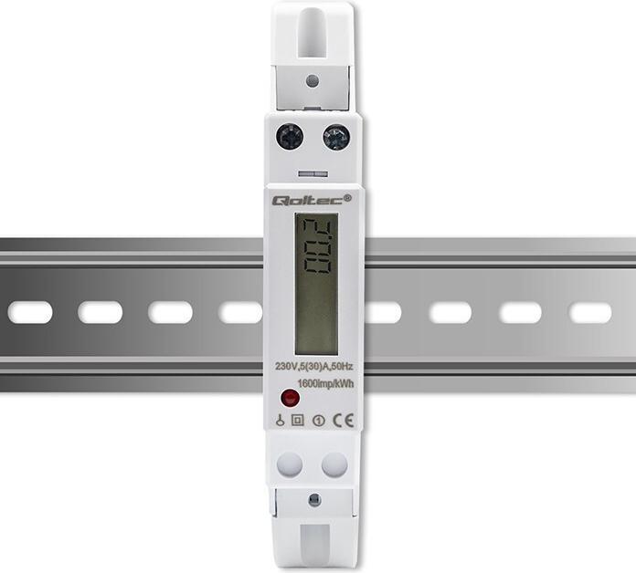 Immagine prodotto Qoltec Einphasen-Elektronikzähler, 230V 30A DIN-Schiene