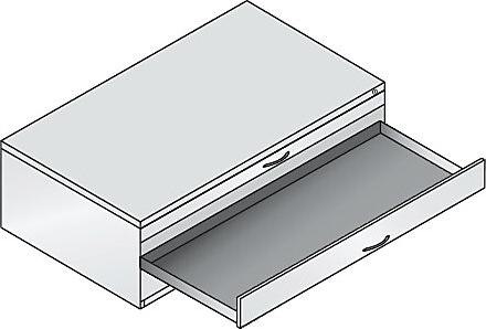 Productafbeelding C+P Tekenkast, A0, 3 laden, H 420 mm, zwart-grijs / wit aluminium