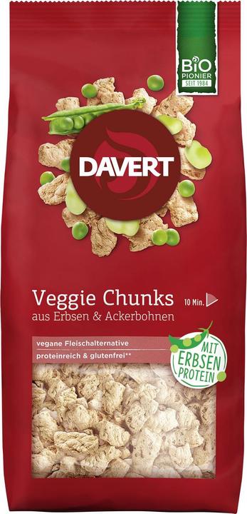 Produktbild Davert Veggie Chunks aus Erbsen & Ackerbohnen Bio (100 g)