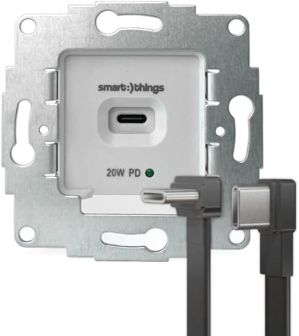 Produktbild smart things sCharge 30W Unterputz Netzteil sC30-EU C mit USB-C/C Kabel (30 W, 1 Port)