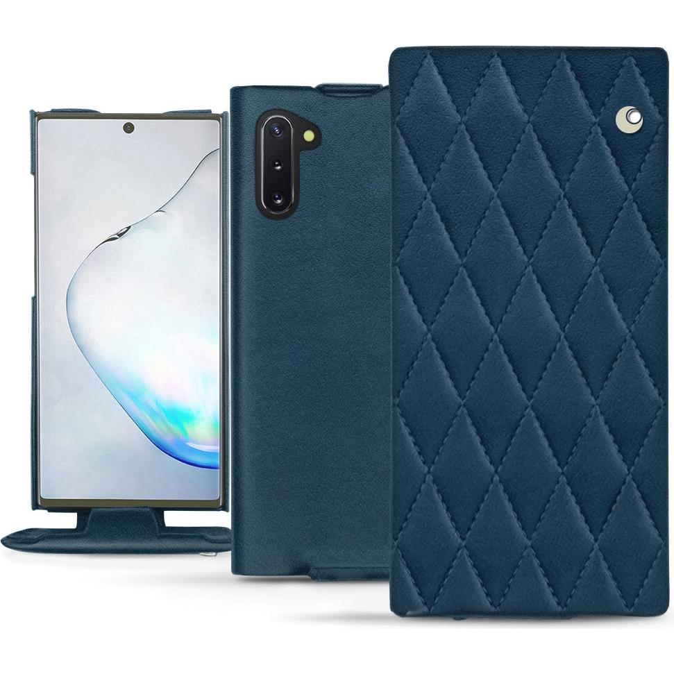 Noreve Lederschutzhülle vertikal (Samsung Galaxy Note 10), Smartphone Hülle, Blau