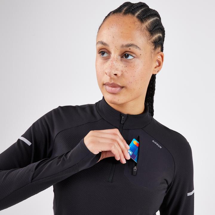 Produktbild Kiprun Laufshirt langarm Damen - Warm Light schwarz (44)