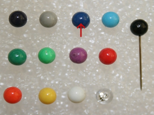Actual product image Alco Map pins 5mm bordeaux red
