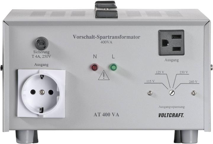 Voltcraft AT-400 NV Vorschalt-Transformator, Spannungswandler, 115/125/230/240 V/AC/230/24