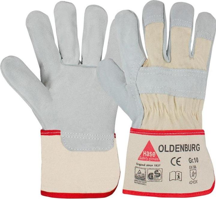 Hase Glove Oldenburg, cow split leather, size 10 (10)