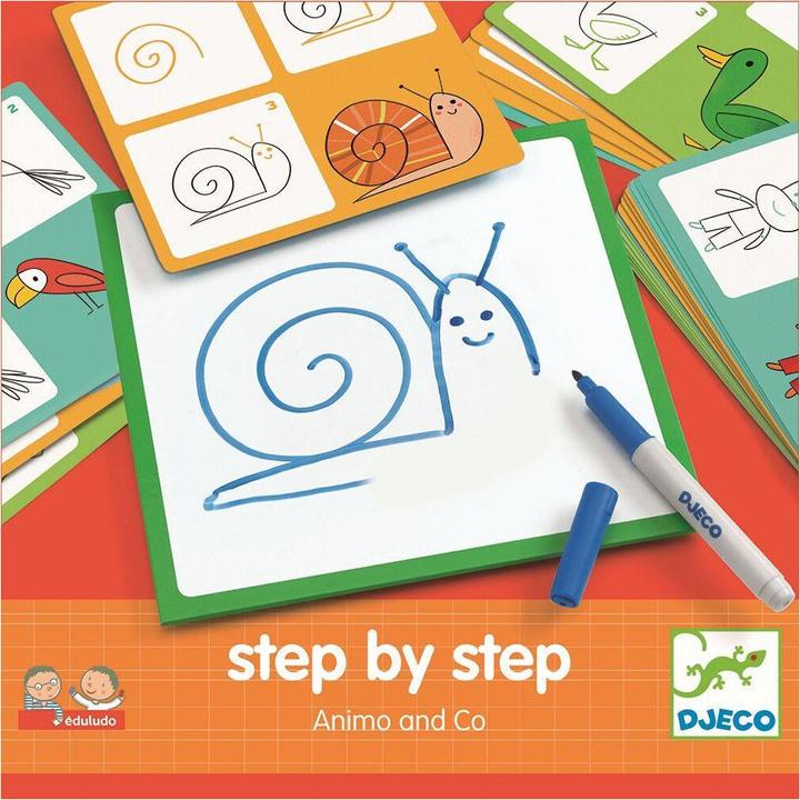 Actual product image Djeco Step by step Animals and Co (French, English, Italian, German)