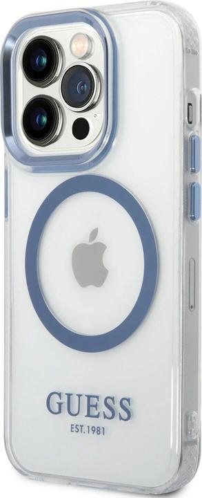 Immagine prodotto Guess GUHMP14LHTRMB Custodia rigida per iPhone 14 Pro 6.1" niebieski/blu Profilo in metallo Magsafe (Apple iPhone 14 Pro)