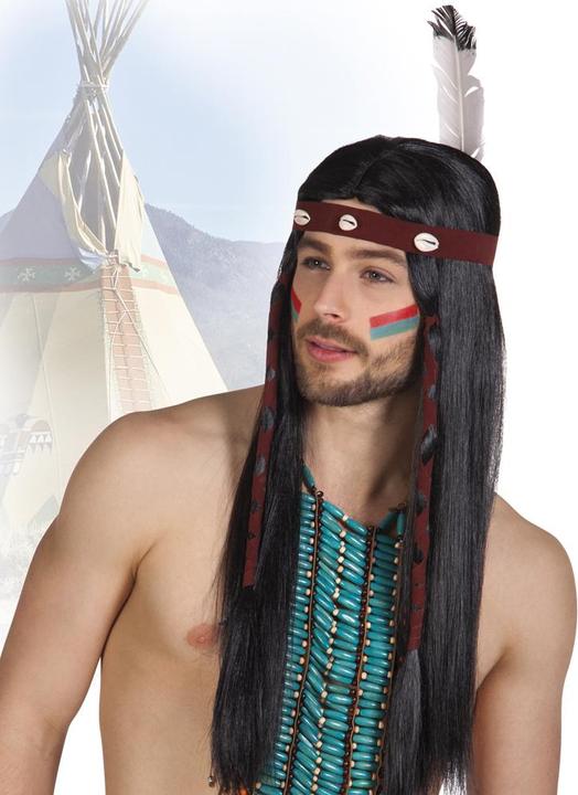 Produktbild Boland Indianer Perücke: Mit Stirnband Und Feder