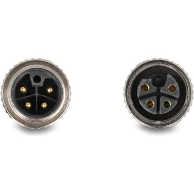 Thumbnail - Delock M12 Kabel L-kodiert 4 Pin Stecker zu Buchse PUR schle, Elektronikkabel + Stecker, Schwarz