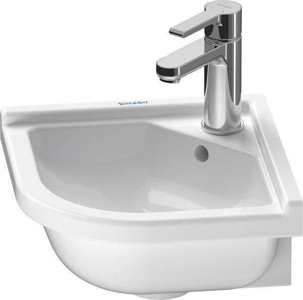 Actual product image Duravit Corner hand-rinse basin STARCK 3 m ÜL HLB 430x380mm 1 tap hole white (380 mm, 430 mm)
