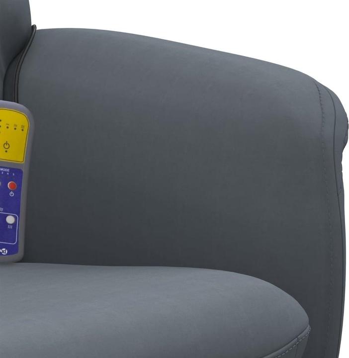 Produktbild vidaXL Massagesessel mit Fusshocker Dunkelgrau Samt,Farbe