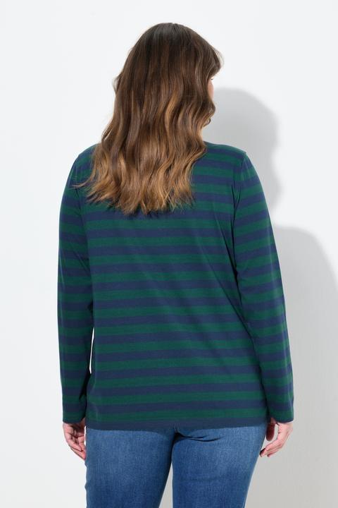 Produktbild Ulla Popken Shirt, Ringel, Rundhals, Langarm (54)