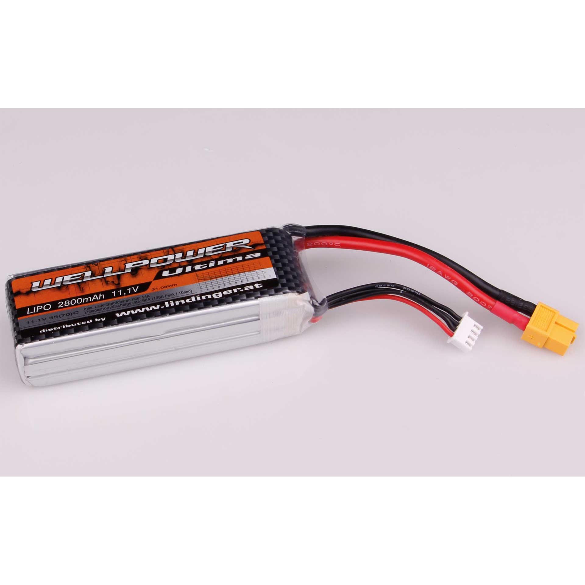 Wellpower Lipo Akku Ultima 2800 mAh / 11,1 Volt 3S 35/70C CH5/8 XT-60 (11.10 V, 2800 mAh)