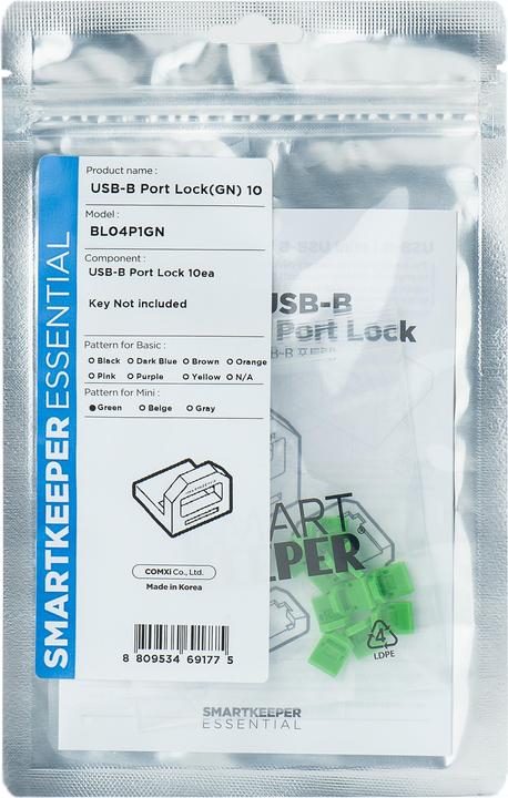 Produktbild Smart Keeper Mini USB-B Port Blocker grün 10 Stk.