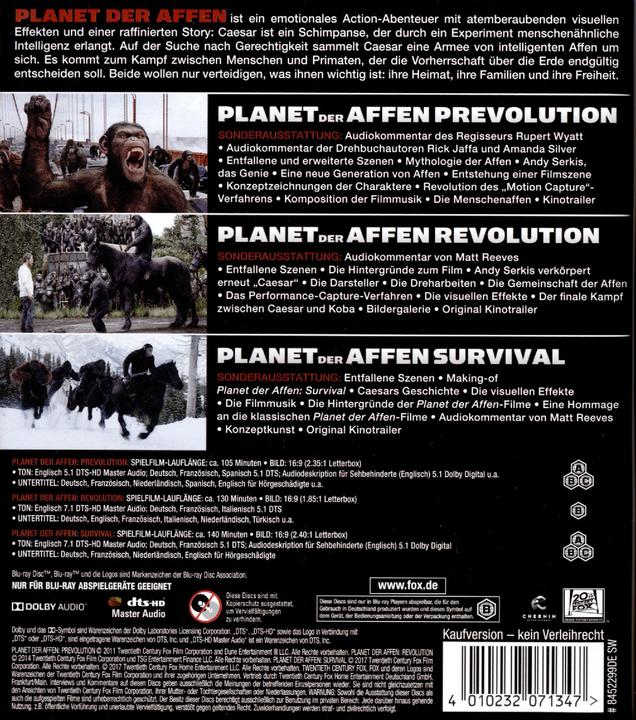 Produktbild Planet der Affen Trilogie (Blu-ray, 2017, Deutsch)