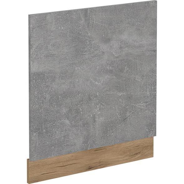 Vicco Geschirrspülblende R-Line, Beton/Goldkraft Eiche, 60 cm ohne Arbeitsplatte, Geschirrspüler Zubehör, Grau