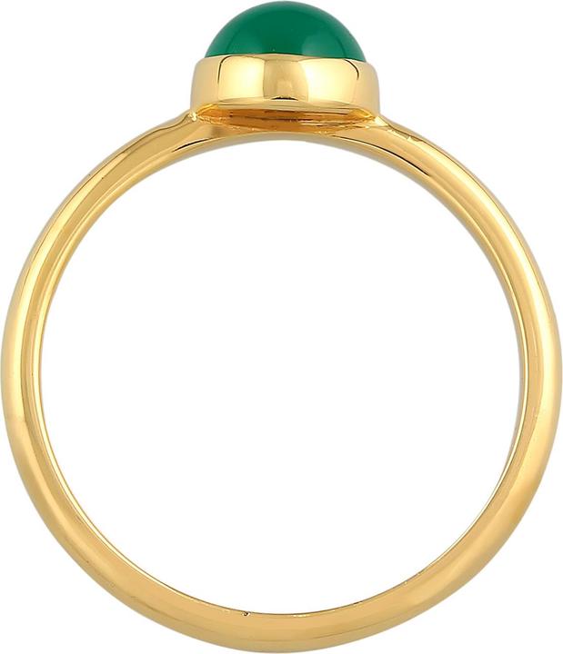 Image du produit Elli PREMIUM Bague agate solitaire pierre précieuse 925 argent rhodié (58, Argent 925)