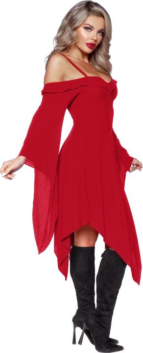 Produktbild Leg Avenue Dunkelrotes Trägerkleid mit Trompetenärmeln (L)