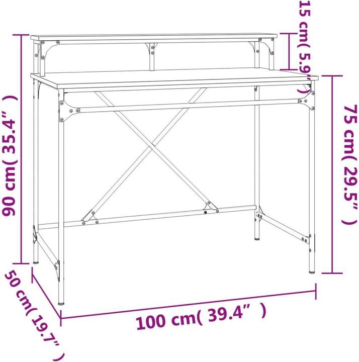 Image du produit vidaXL Schreibtisch (100 x 50 x 90 cm)