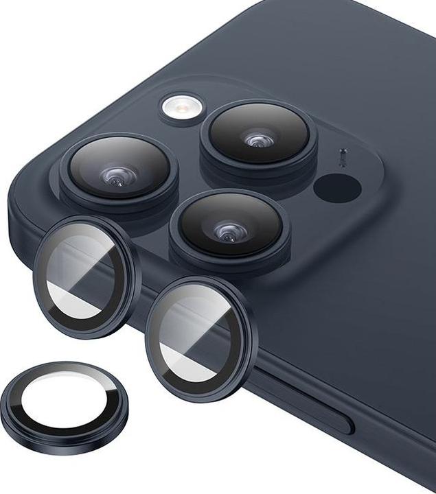 Image du produit Benks GlassWarrior Cache Caméra iPhone 15 Pro / 15 Pro Max - Bleu (1 pcs, Apple iPhone 15 Pro)