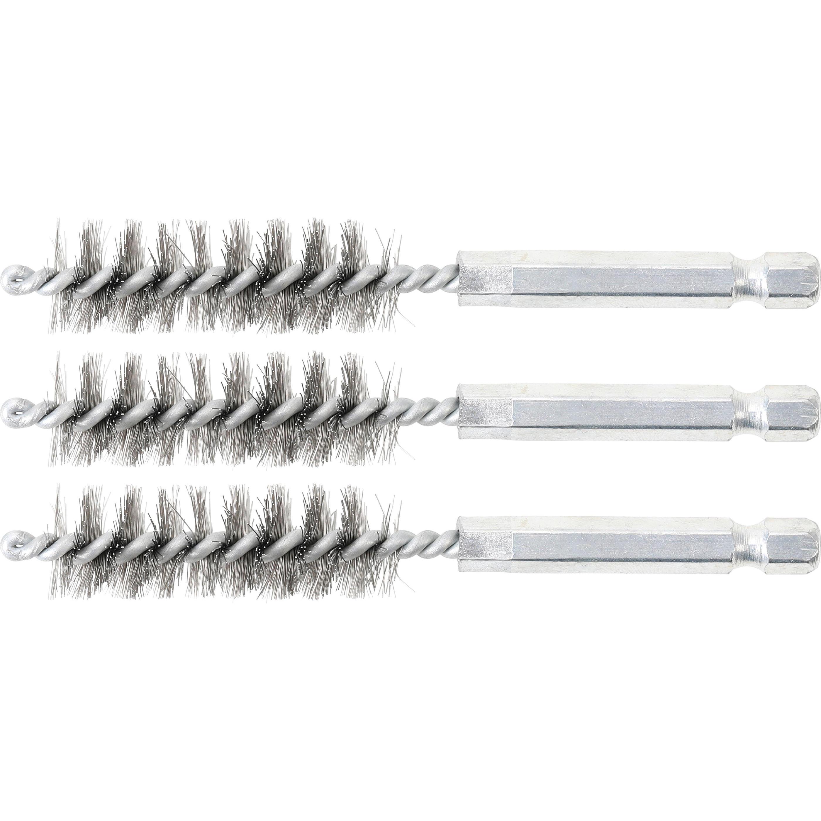 BGS, Schleifmittel, Stahlbürste 14 mm Antrieb Aussensechskant 6,3 mm (1/4") 3-tlg.