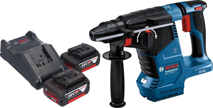 Actual product image Bosch Professional Bosch GBH 18V-24 C Professional Akku Bohrhammer 18 V 2,4 J Brushless SDS plus + 2x Akku 5,0 Ah + (Rechargeable battery operated)