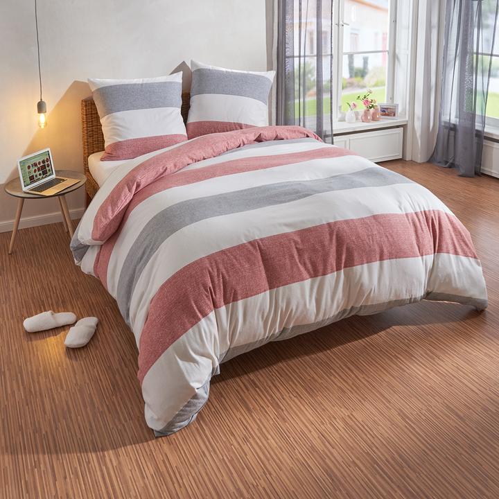 Actual product image Traumschlaf Melange stripes (Bedding set, 155 x 200 cm, 80 x 80 cm)