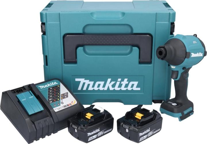 Produktbild Makita DAS 180 RTJ Akku GeblÃ¤se 18 V Brushless + 2x Akku 5,0 Ah + LadegerÃ¤t + Makpac (Akkubetrieb)