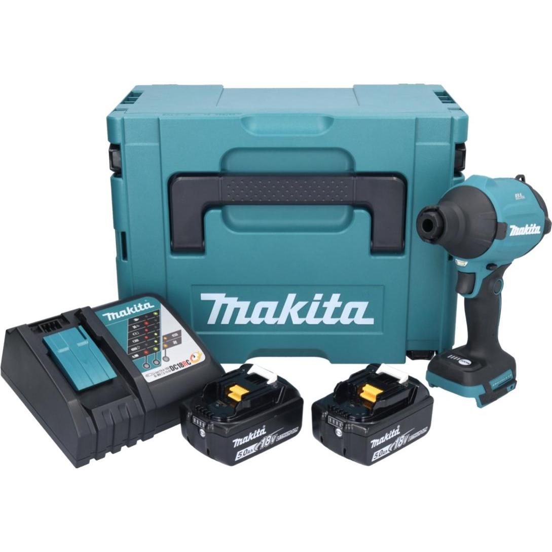 Thumbnail - Makita, Laubsauger + Laubbläser, DAS 180 RTJ Akku Gebläse 18 V Brushless + 2x Akku 5,0 Ah + Ladegerät + Makpac (Akkube...