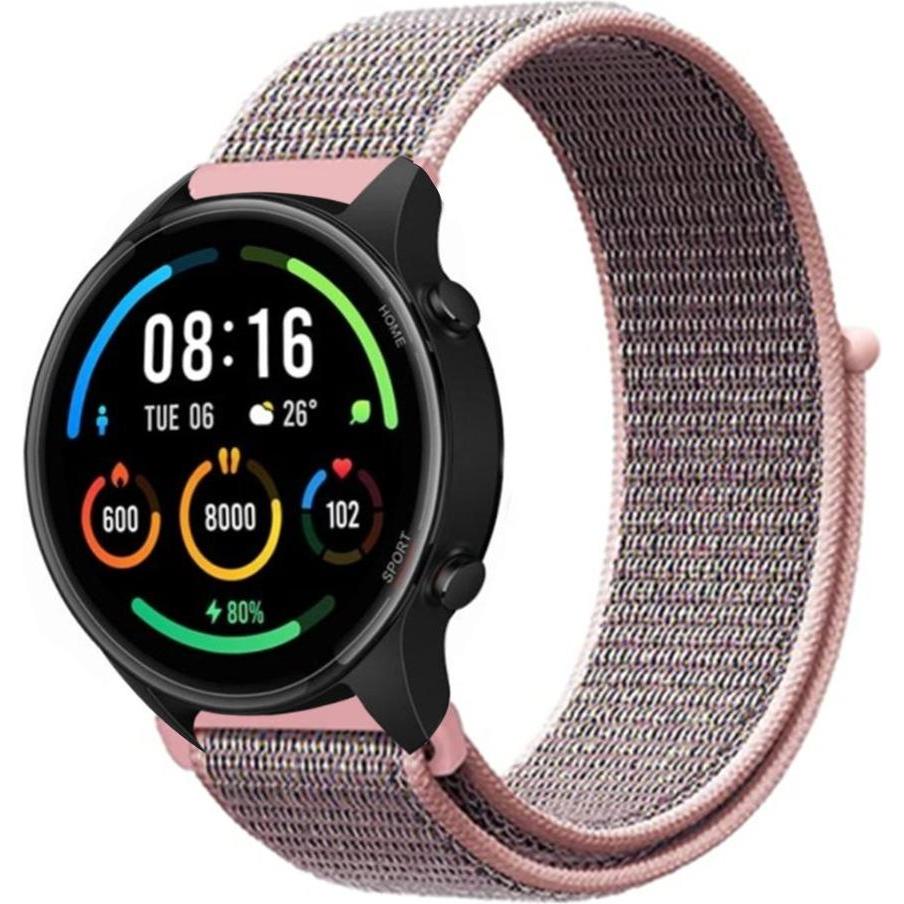 Strap-it Nylonarmband (Nylon, Xiaomi Mi Watch), Uhrenarmband, Rosa