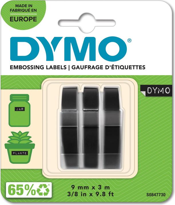 Produktbild Dymo Prägeband 3D (0.90 cm, Schwarz)