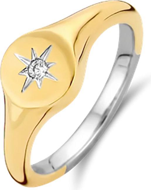 Immagine prodotto Ti Sento Milano Anello con zirconi bicolore placcato oro 12199ZY (56, 925 Argento)