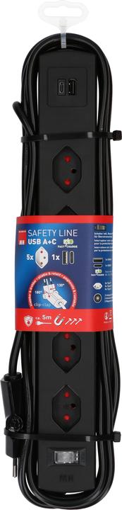 Produktbild Max Hauri Safety Line (5 x, Typ 13, USB-A, USB-C, 5 m)