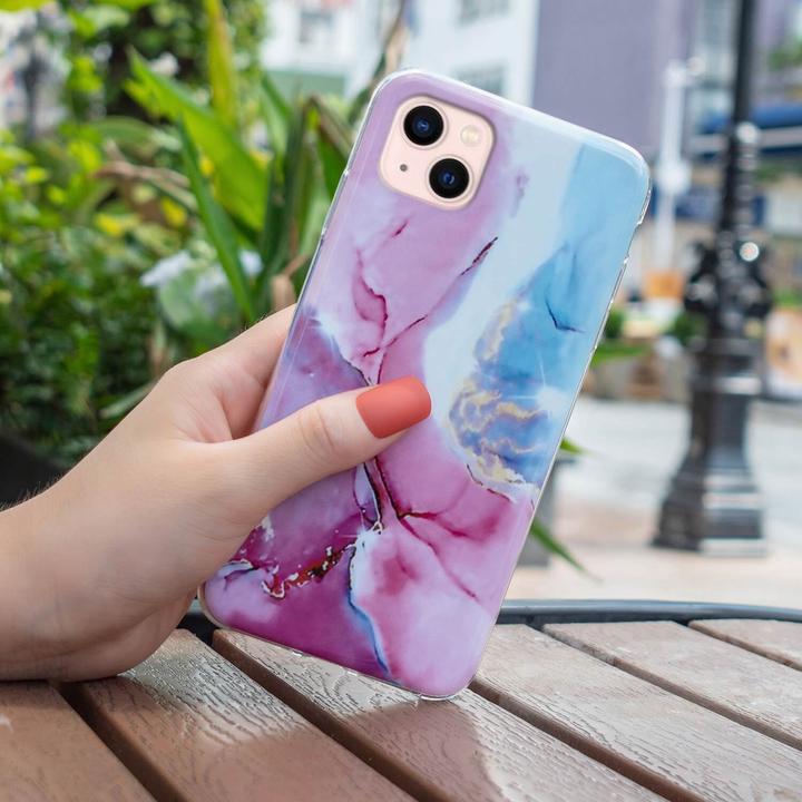 Produktbild Cover-Discount iPhone 14 - Silikon Gummi Case Pink Marble (Apple iPhone 14)