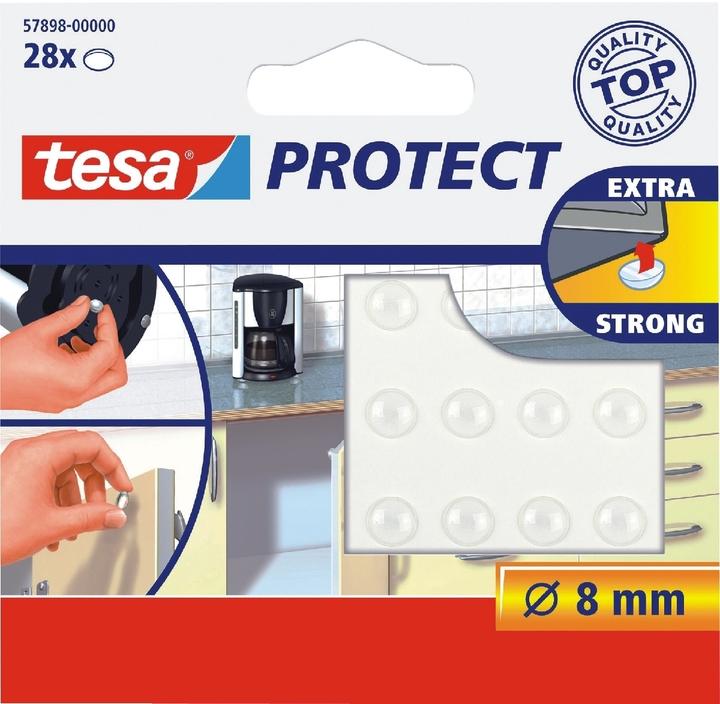 tesa Protect slip/noise stopper 8mm transparent (Stop dampers, 28 pcs.)