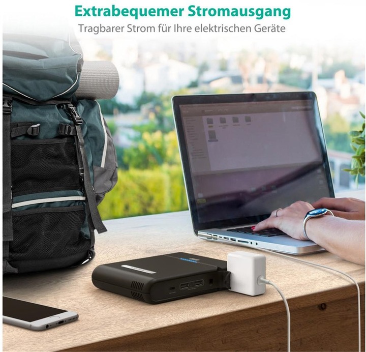 Actual product image RAVPower Powerbank RP-PB055 2020 Edition 27000 mAh (2700 mAh, 100 W, 100 Wh)