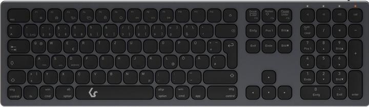 KeySonic Full-Size Aluminum Keyboard, Bluetooth® & RF, for Win & macOS (DE, Wireless)